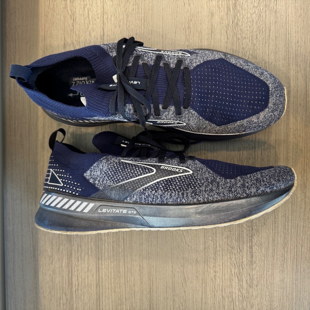 Brooks Levitate GTS 5 StealthFit‎ Men 12 Navy Blue Running Shoes 1103731D468